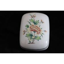 Vintage Hollohaza Hungary Porcelain 1834 Trinket Box Floral Pattern picture