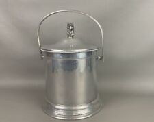 vintage lined ice bucket with tongs picture