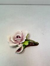 Vintage Capodimonte Porcelain Light Pink Rose Figurine - 