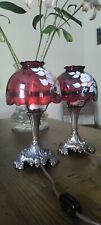 Pair Lamps hand painted signed , crystal , Westmoreland LL WMC  picture
