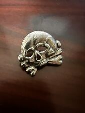 Vintage Skull Cross Bones Pin Biker Vest Jacket Hat Shirt Lapel Badge Button picture