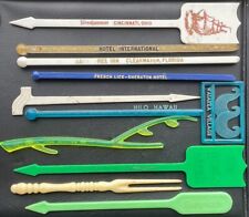 Vintage Plastic Swizzle Stick LOT OF 10 Mixed Drink Stirs Hotel Advertising Stir picture