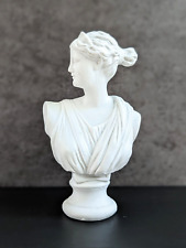 Vintage DIANA ARTEMIS White Porcelain Bust 6 ½” Figurine Statue Sculpture picture