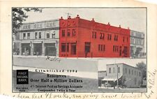 H89/ Wauseon Ohio Postcard c1910 First National Bank 2View Stores  219 picture