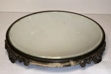 Antique Victorian 10” Round Vanity Bevel Glass Mirror Dresser Tray**AS IS*** picture