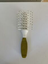 Vtg Travel Clinique White Vented Hair Brush Ball Tip Bristle Gold Small  Goody picture
