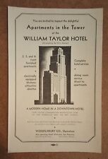 Vintage William Taylor Hotel - San Francisco - 1934 Art Deco AD Travel Decor picture