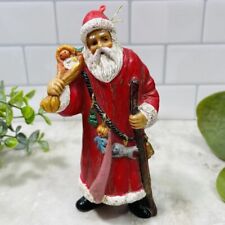 Vintage Old World Style Victorian Santa Claus Staff Bag Gifts Ornament 6