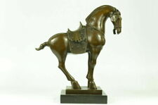 Old Fine Art BRONZE Chinese TANG DYNASTY TOMB HORSE MARBLE BASE. Estate Item NR picture