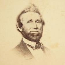 Antique Photo CDV Gentleman, Western Go to meeting Tie, Beard and spiked hair picture