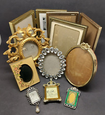 Vintage Assorted Lot of 10 Small Picture Frames Double Single Brooches picture