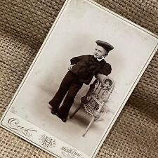 Vintage Cabinet Photo Victorian Young Boy Sailor Suit 1890's Merrimack MA HC Oak picture