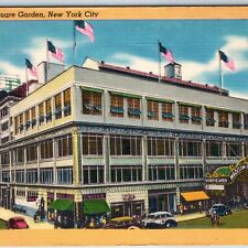 c1940s New York City, NY Madison Square Garden Roadside Street View Cars PC A205 picture