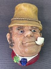 Vintage BOSSONS PADDY Chalkware Head Congleton England Irish Man Pipe picture
