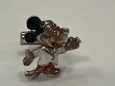 Disney Mickey Mouse Red Black Enamel Single Cufflink MCM Vintage picture