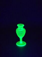 Antique Uranium Glass Perfume Bottle Glows Green Swirls NO Stopper 4.5