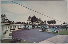 Vintage Slumberland Court Sanford Florida Postcard Wood Sided Station Wagon picture