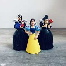 3 Vintage Disney Snow White and the Evil Queen Plastic Toy Figure Cake Toppers picture