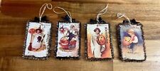 Bethany Lowe Vintage Style Halloween Postcard Ornaments Set of 4 Retired picture