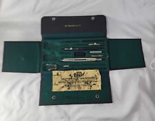 The Frederick Post Co Drafting Tool Set in Felt Lined Case 5 of 12 Tools Missing picture