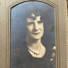 Vintage 1920s Photograph Portrait Of Woman With Pearls Kansas picture