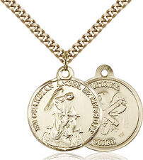14K Gold Filled Guardain Angel Nat'l Guard Military Catholic Medal Necklace picture