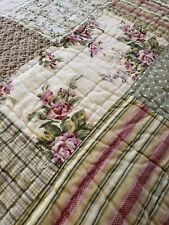 Queen/King Vintage Hand Quilted Patchwork Cottage Core Shabby Chic 88x101” picture