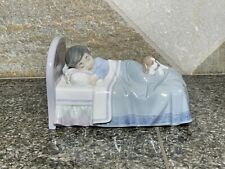 Lladro Collectible Figurine 6541 Bedtime Buddies Boy in Bed with Puppy picture