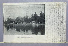 UDB Postcard Auburn Me. Maine Water Front Of Lake Grove1905 Postmark picture