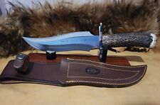 MUELA APACHE HUNTING KNIFE MoVa STEEL BLADE STAG HANDLE LEATH. SH. 12.5 in long picture
