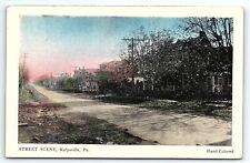 c1920 KULPSVILLE PA STREET SCENE HAND COLORED UNPOSTED POSTCARD P4109 picture