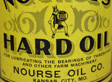 GREAT SHAPE~ VIKING GRAPHIC ~1920s era NOURSE HARD OIL Old 5 lb. Grease Pail Can picture