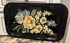 VINTAGE TOLE TRAY TOLEWARE FLORAL SMALL SIZE picture