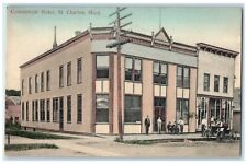 c1910's Commercial Hotel Building Car St. Charles Minnesota MN Antique Postcard picture