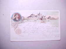 1893 COLUMBIAN WORLDS FAIR LARGE POSTAL CARD WITH COLUMBUS & FISHERIES BUILDING picture