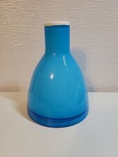 Holmegaard Per Lutken Blue & White Glass Vase Midcentury MCM 60s picture