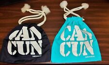 Vintage Lot of 2 Small Storage Bags from Cancun Mexico - Pull Cords - 1980's picture
