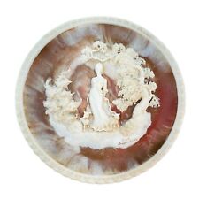 Vintage 3-D Cameo Plate Incolay Stone Hand Sculpted 