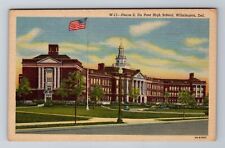 Wilmington DE-Delaware, Pier S. Du Pont High School, Antique Vintage Postcard picture