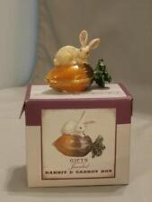 Cherished Treasures Enameled Jeweled Rabbit & Carrot Hinged Trinket Box 3