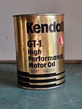 VTG FULL 1 QUART KENDALL GT-1 HIGH PERFORMANCE MOTOR ENGINE OIL CARDBOARD CAN picture