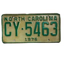 Vintage 1976 North Carolina NC License Plate CY-5463 Green & White picture