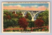 Mendota Heights MN-Minnesota, Fort Snelling Mendota Bridge, Vintage Postcard picture