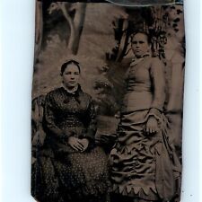 c1860s 2 Cute Young Ladies Women Tintype Real Photo Women Friends Fancy H37 picture