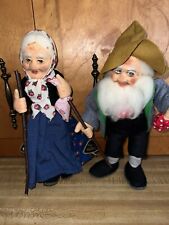 Extremely Rare Vintage Thea Graf Doll 1950s West Germany Felt Old Couple picture
