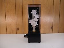 Vintage Fiber Optic Color Changing Flower Lamp Light Wind-Up Music Box WORKS picture