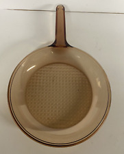 Corning Ware VISION Amber Glass Waffle Bottom Frying Pan Skillet 10” France picture