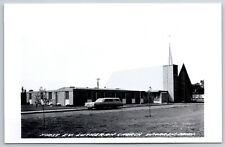 Warren MN~1960s Station Wagon @ 1st Evangelical Lutheran Church RPPC 1940s PC picture