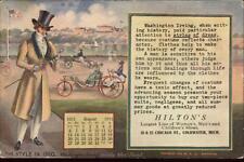 Coldwater MI Hilton's Shoes 1911 August Calendar Adv Postcard picture