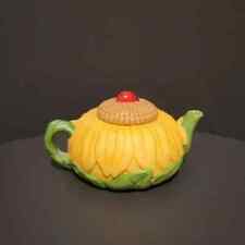 Avon Season Harvest 1995 Decorative Miniature Ceramic Teapot Sunflower Ladybug picture